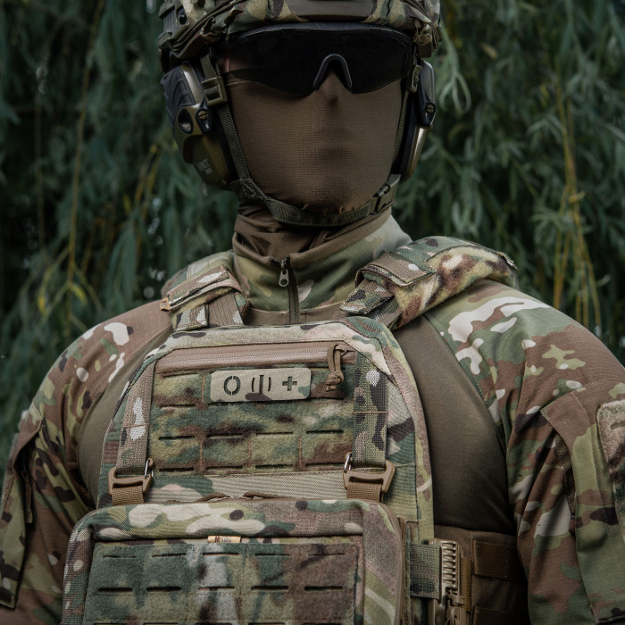 M-Tac нашивка група крові O (I) + наскрізна Laser Cut 25х80 Multicam