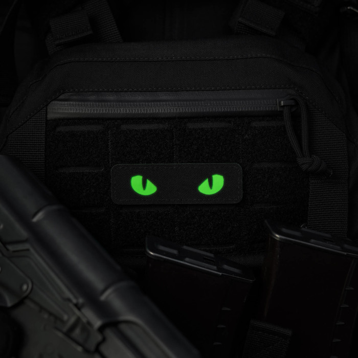 M-Tac нашивка Cat Eyes Laser Cut Black/Green/GID
