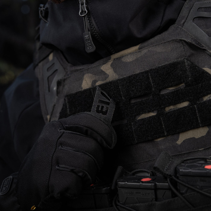 M-Tac нашивка група крові AB- наскрізна Laser Cut Black