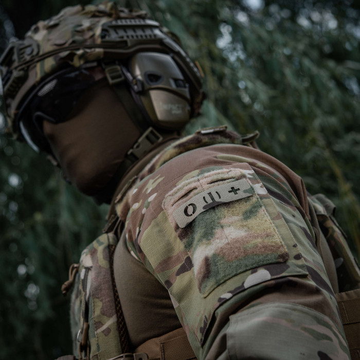 M-Tac нашивка група крові O (I) + наскрізна Laser Cut 25х80 Multicam