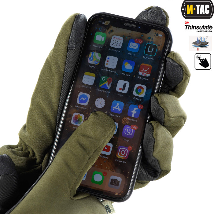 M-Tac рукавички Soft Shell Thinsulate Olive L