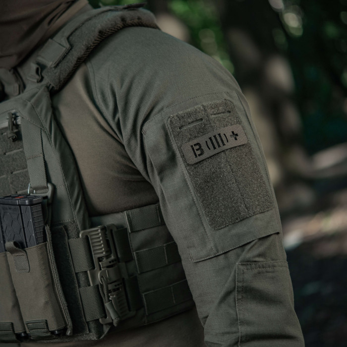 M-Tac нашивка група крові B (III) + наскрізна Laser Cut 25х80 Ranger Green