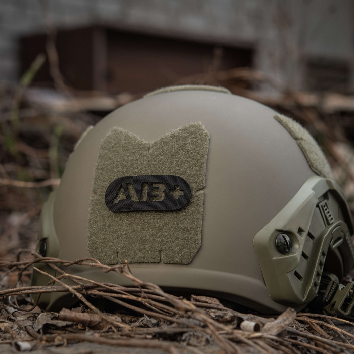M-Tac нашивка група крові AB+ наскрізна Laser Cut Black