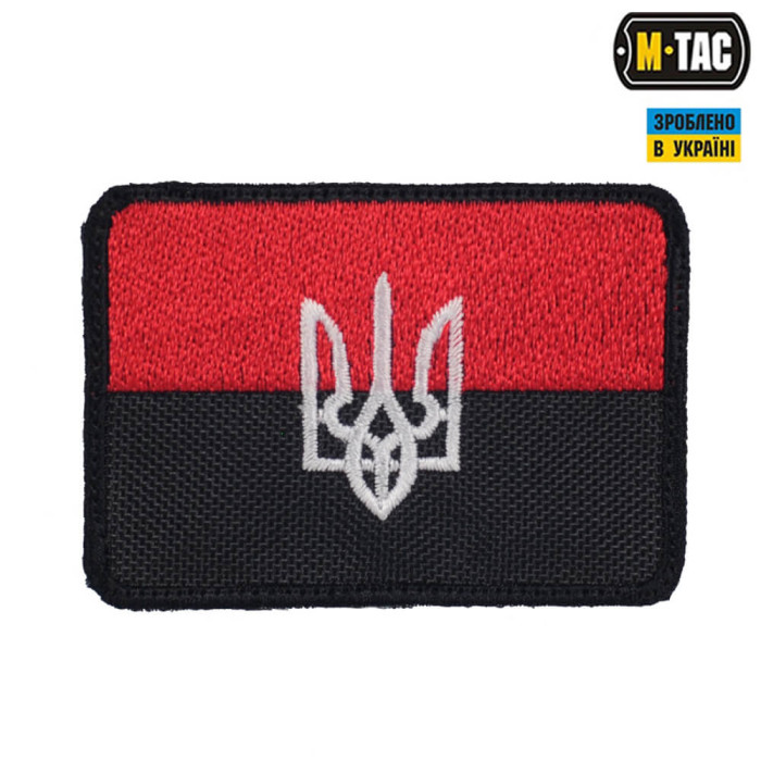 M-Tac нашивка прапор червоно-чорний с Тризубом