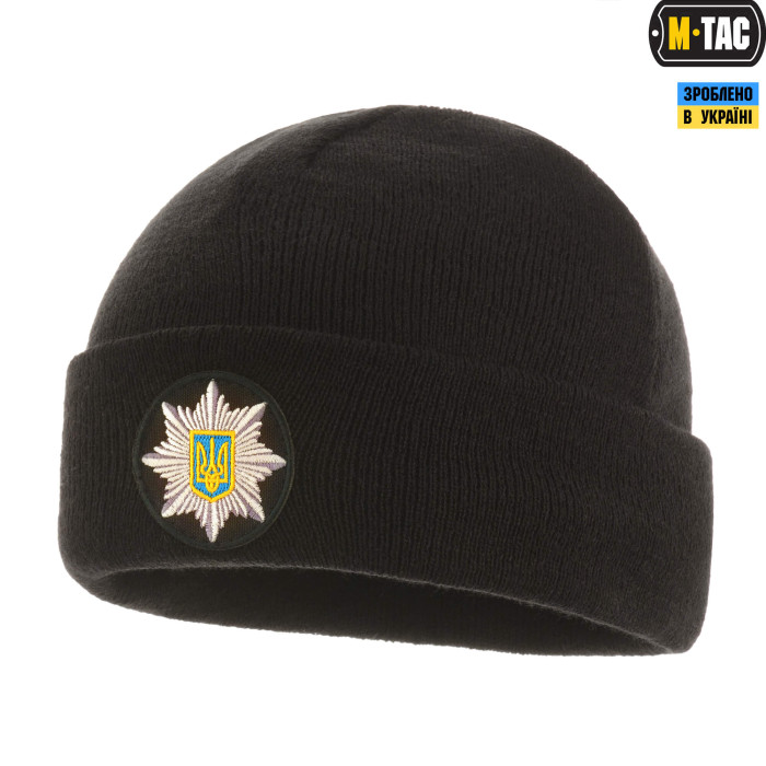 M-Tac шапка Поліція тонка в'язка 100% акрил Black S/M