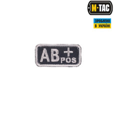 M-Tac нашивка група крові AB+ Pos чорно-сіра