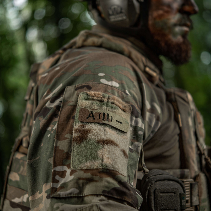 M-Tac нашивка група крові A (II) - наскрізна Laser Cut 25х80 Multicam