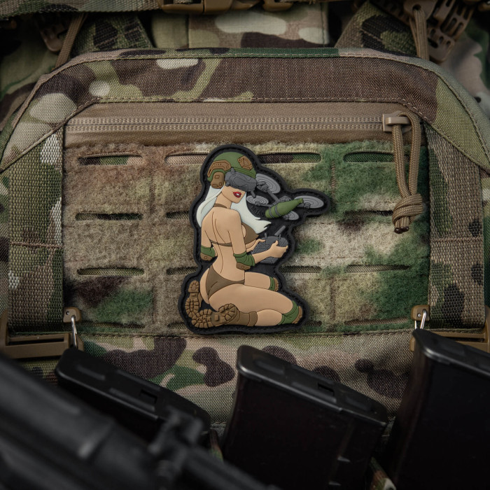 M-Tac нашивка Tactical girl №6 PVC White/Coyote/Olive V2