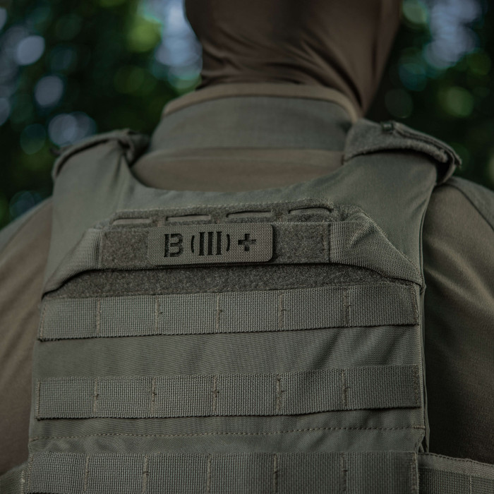 M-Tac нашивка група крові B (III) + наскрізна Laser Cut 25х80 Ranger Green