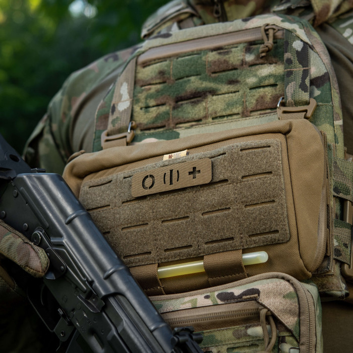 M-Tac нашивка група крові O (I) + наскрізна Laser Cut 25х80 Coyote