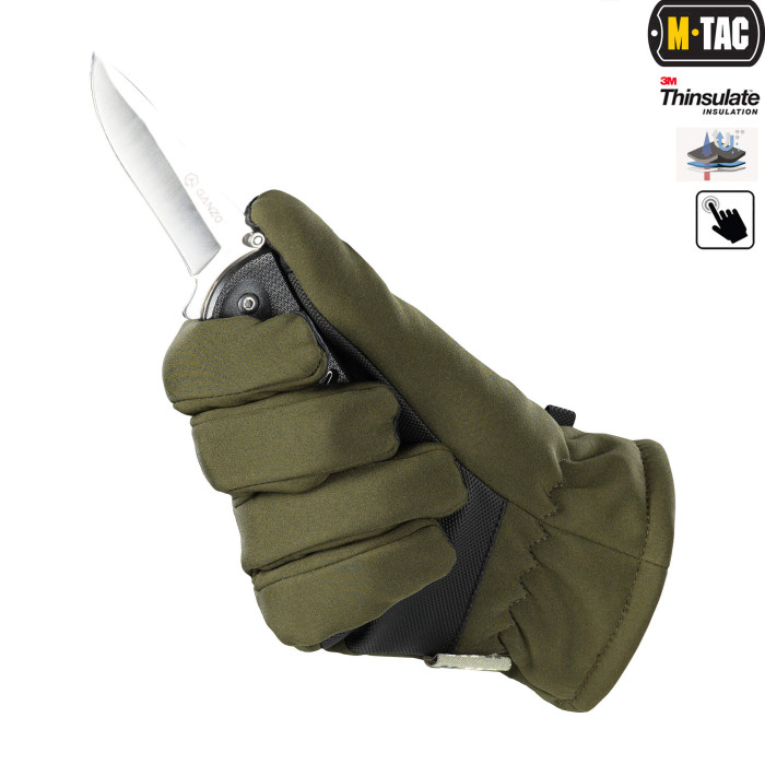 M-Tac рукавички Soft Shell Thinsulate Olive L