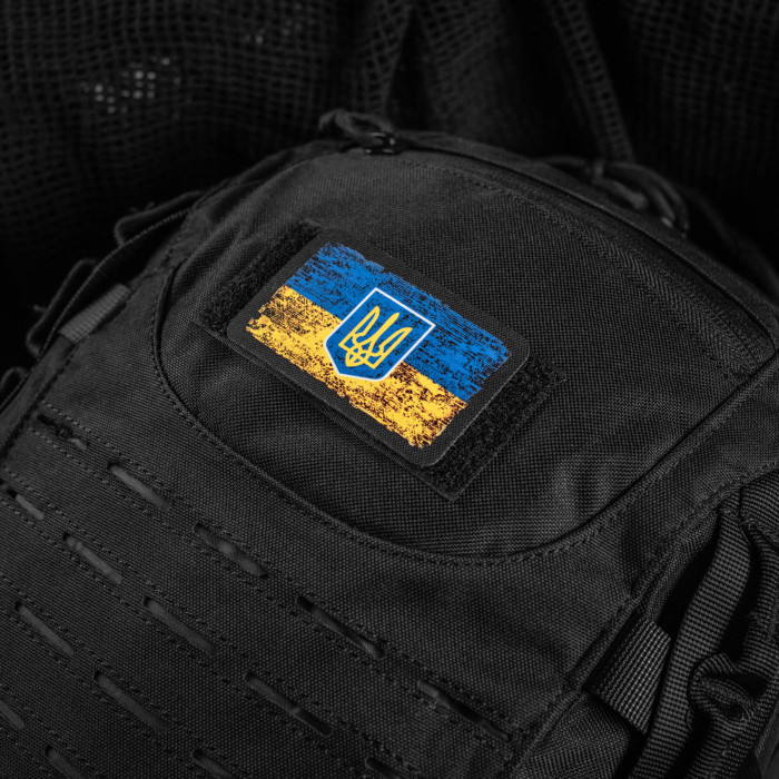 M-Tac нашивка прапор України з гербом вінтаж (80х50 мм) Black