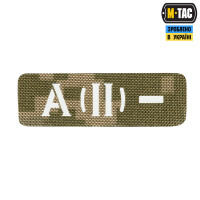 M-Tac нашивка група крові A (II) - наскрізна Laser Cut 25х80 MM14