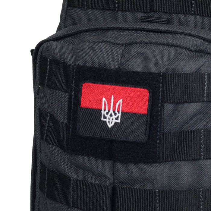 M-Tac нашивка прапор червоно-чорний с Тризубом