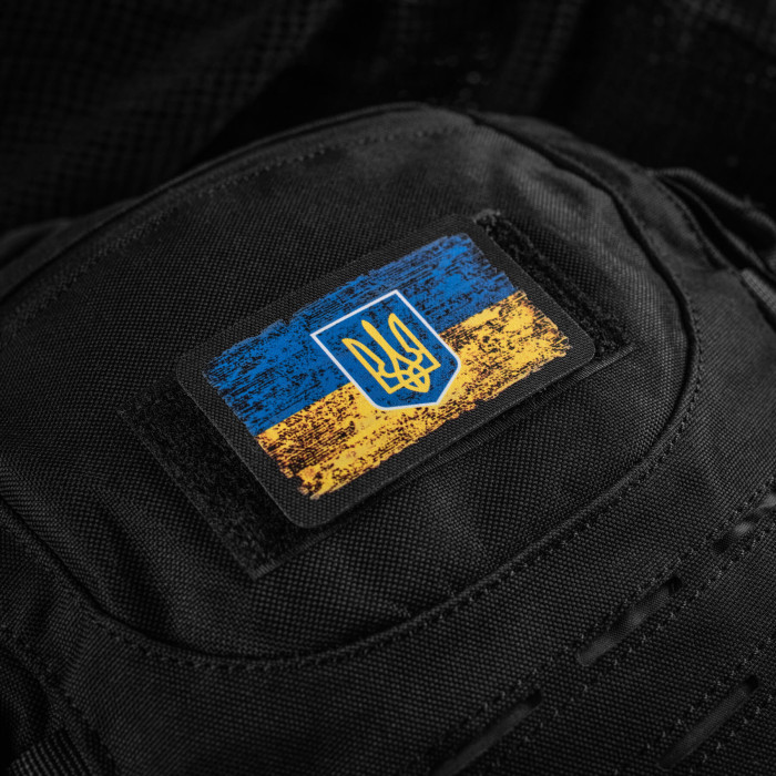 M-Tac нашивка прапор України з гербом вінтаж (80х50 мм) Black