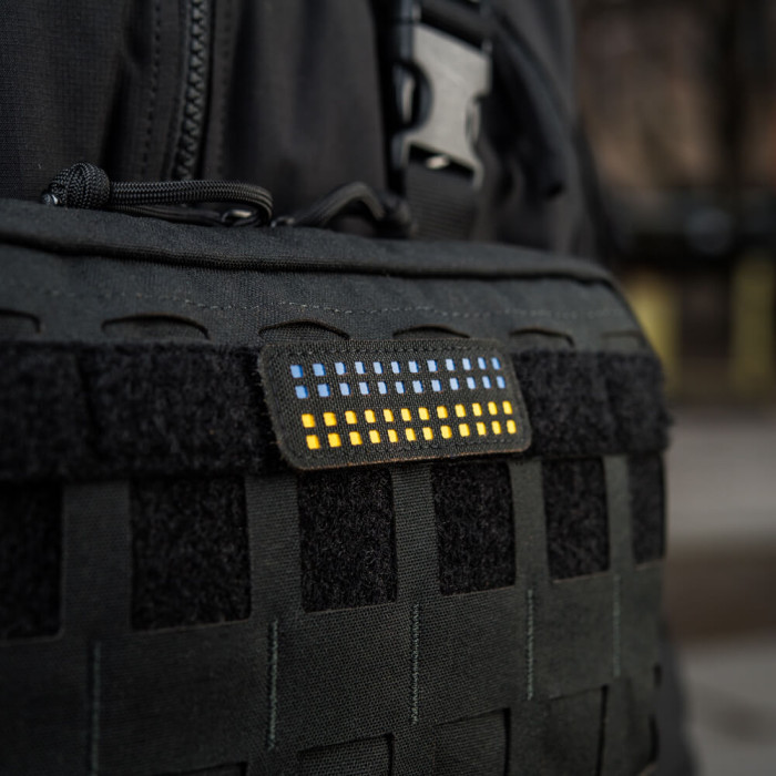 M-Tac нашивка прапор України 25х80 Laser Cut Black