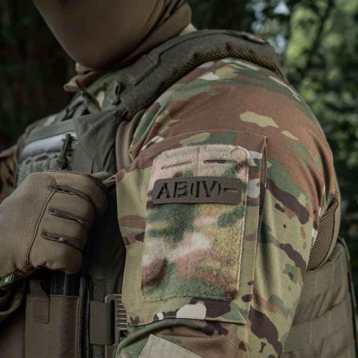 M-Tac нашивка група крові AB (IV) - наскрізна Laser Cut 25х80 Ranger Green
