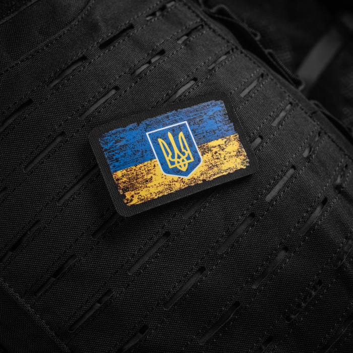 M-Tac нашивка прапор України з гербом вінтаж (80х50 мм) Black