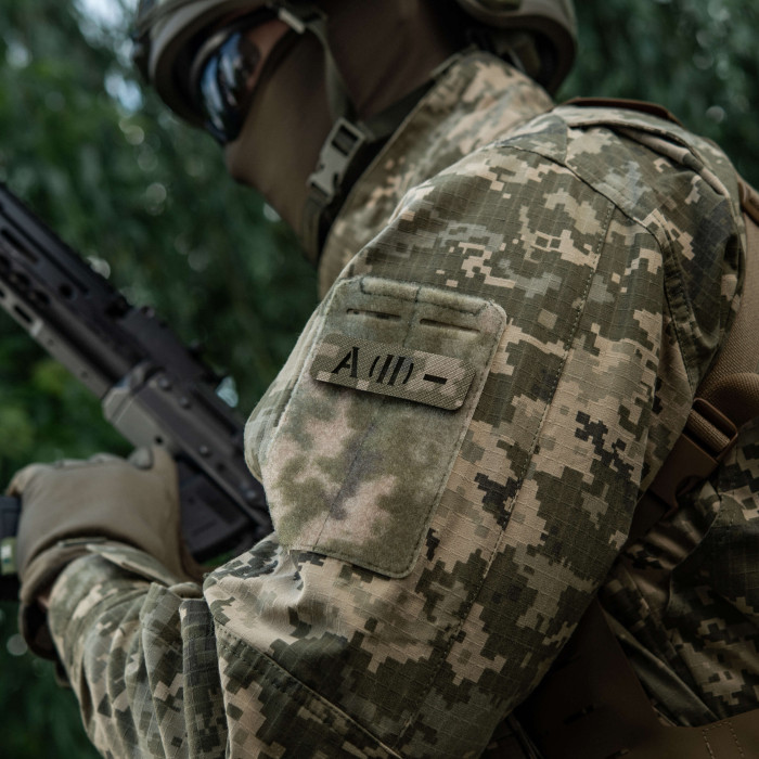 M-Tac нашивка група крові A (II) - наскрізна Laser Cut 25х80 MM14