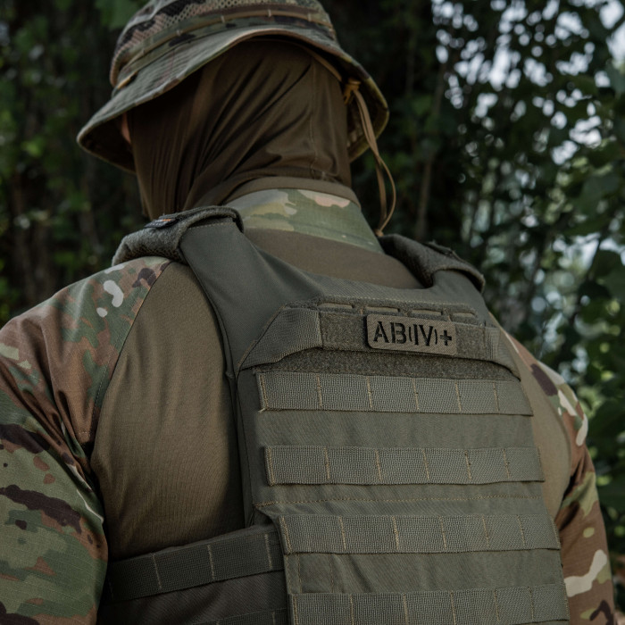 M-Tac нашивка група крові AB (IV) + наскрізна Laser Cut 25х80 Ranger Green