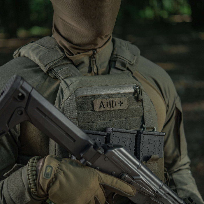 M-Tac нашивка група крові A (II) + наскрізна Laser Cut 25х80 Ranger Green