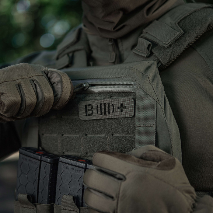 M-Tac нашивка група крові B (III) + наскрізна Laser Cut 25х80 Ranger Green