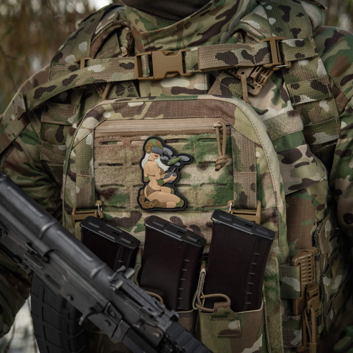 M-Tac нашивка Tactical girl №6 PVC White/Coyote/Olive V2