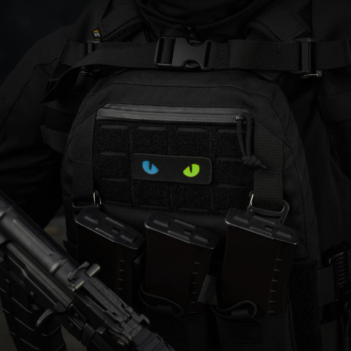 M-Tac нашивка Cat Eyes Laser Cut Black/Yellow/Blue/GID