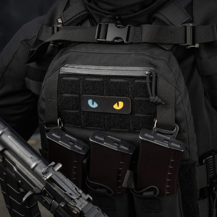 M-Tac нашивка Cat Eyes Laser Cut Black/Yellow/Blue/GID