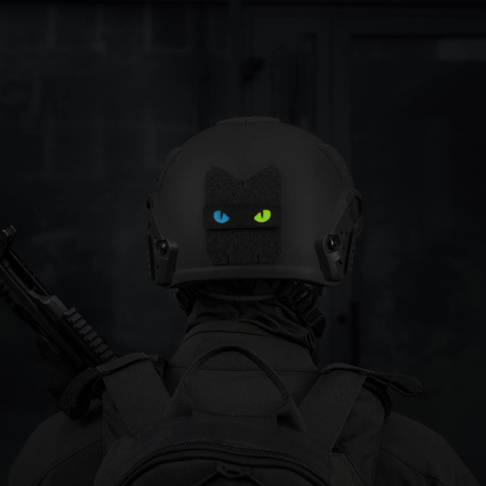 M-Tac нашивка Cat Eyes Laser Cut Black/Yellow/Blue/GID