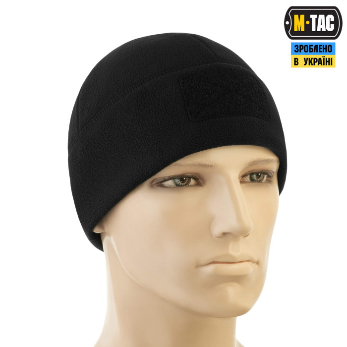 M-Tac шапка Watch Cap Elite фліс (320г/м2) з липучкою Black M