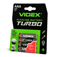 Батарейка VIDEX батарейка лужна  AAA/LR03 (бл-2 шт) Turbo LR03T/AAA 2B