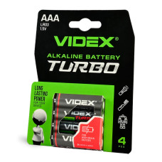 Батарейка VIDEX батарейка лужна  AAA/LR03 (бл-2 шт) Turbo LR03T/AAA 2B