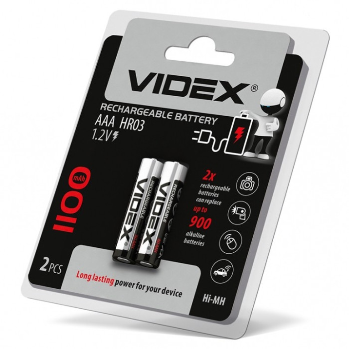 Акумулятор VIDEX AAA/HR03 1100mAh (бл-2 шт)