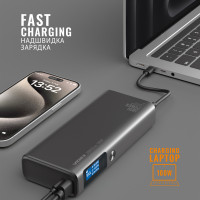 Power Bank VIDEX Black 20000mAh 100W PD LED дисплей VPB-323