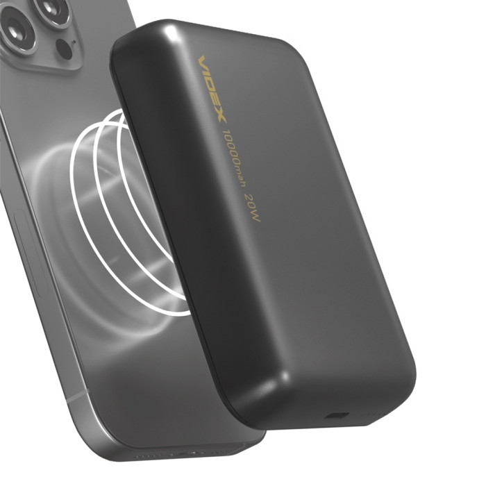 Power Bank VIDEX Grey 10000mAh 20W PD + БЗП VPB-W102-G