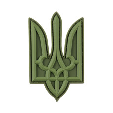 Нашивка Тризуб PVC великий олива