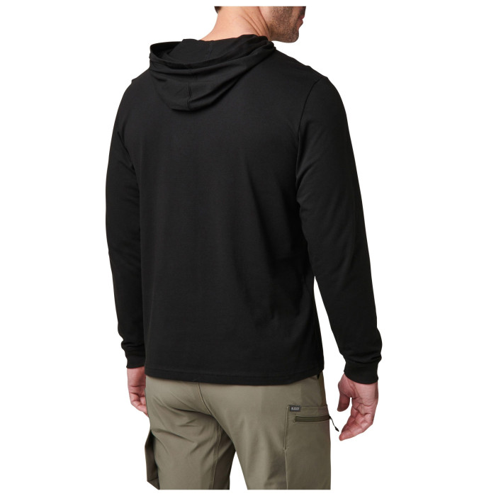 Реглан Black M 5.11 з капюшоном Hooded Long Sleeve 76165-019