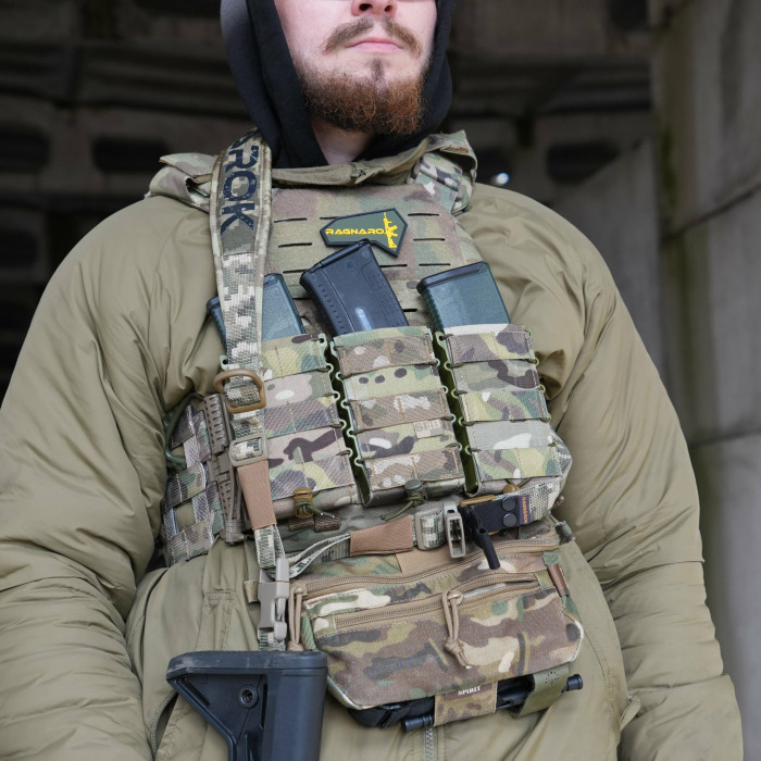 Ремінь збройовий RAGNAROK триточковий з широким наплічником "KRAKEN" carbine Койот