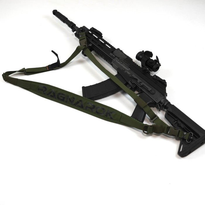 Ремінь збройовий RAGNAROK триточковий з широким наплічником "KRAKEN" carbine Олива