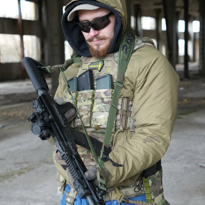 Ремінь збройовий RAGNAROK триточковий з широким наплічником "KRAKEN" carbine Олива