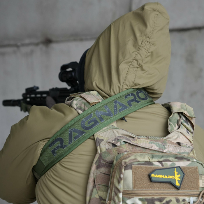 Ремінь збройовий RAGNAROK триточковий з широким наплічником "KRAKEN" carbine Олива