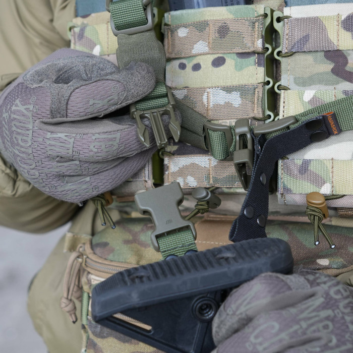 Ремінь збройовий RAGNAROK триточковий з широким наплічником "KRAKEN" carbine Олива