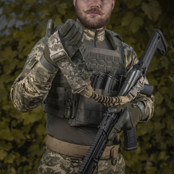 M-Tac ремінь збройовий  одноточковий еластичний Multicam