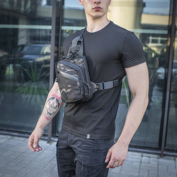 M-Tac сумка Cross Bag Slim Elite Hex Multicam Black/Black