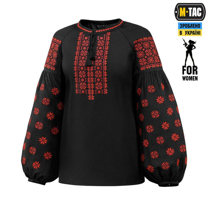 M-Tac вишиванка жіноча 100% льон тип 2 чорна M
