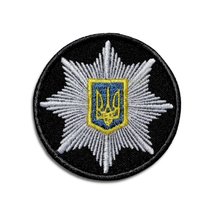 Шеврон Поліція загальний на липучці чорний